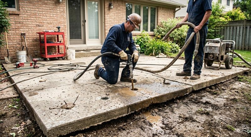 Concrete Patio Raising in West Des Moines, IA